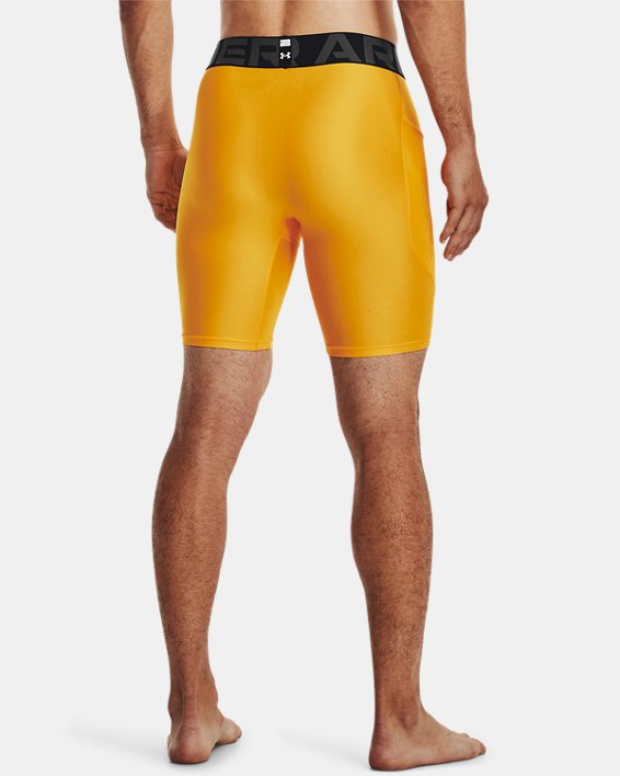 Men's HeatGear® Armour Compression Shorts, Yellow, pdpMainDesktop image number 1